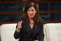 FILE - In this Sept. 20, 2018 file photo, Deloitte CEO Cathy Engelbert participates in the Yaho ...