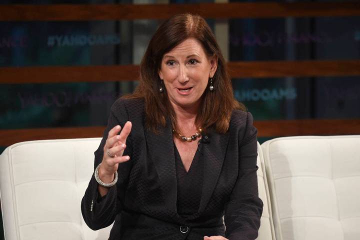 FILE - In this Sept. 20, 2018 file photo, Deloitte CEO Cathy Engelbert participates in the Yaho ...