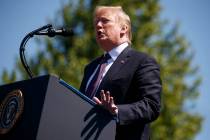 President Donald Trump speaks at the 38th Annual National Peace Officers' Memorial Service at t ...