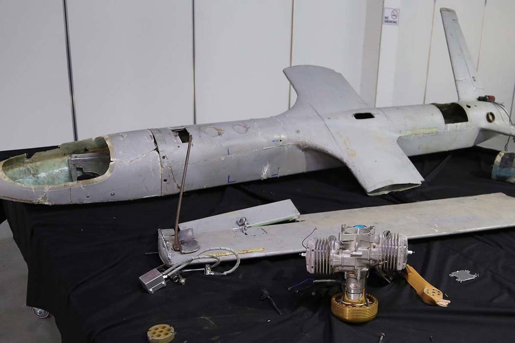 In this undated photograph obtained by The Associated Press, a UAV-X drone flown by Yemen's Hou ...