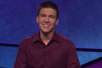 Las Vegan James Holzhauer, appearing on “Jeopardy!” on Tuesday, April 17, 2019. (Jeopardy F ...