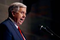 Missouri Gov. Mike Parson delivers his State of the State address Jan. 16, 2019, in Jefferson C ...