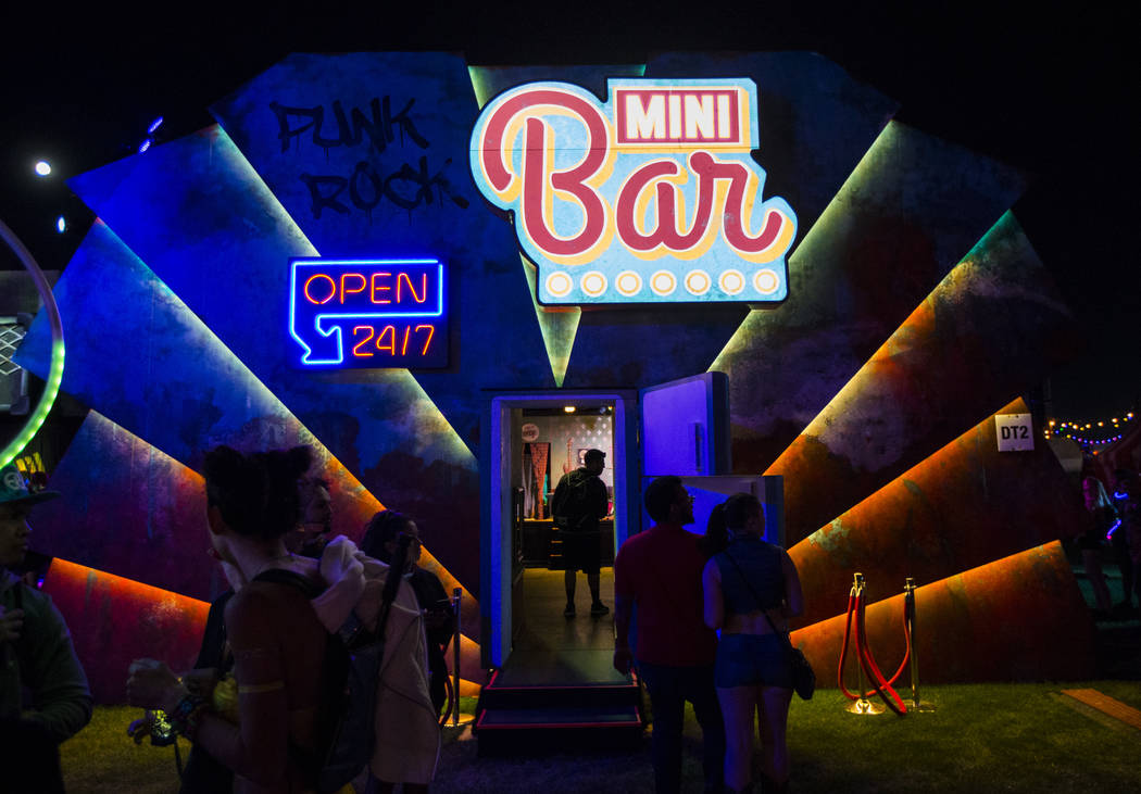 People sing and dance at the Tokyo-style karaoke bar in the downtown EDC  area during the final …