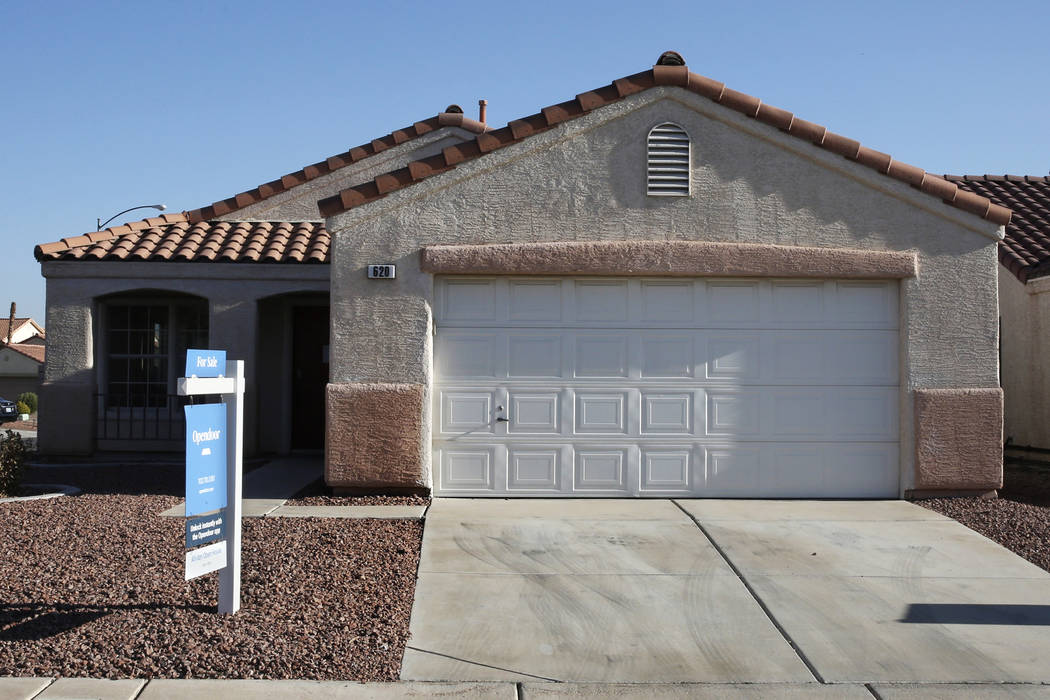A house for sale is seen in Henderson. (Bizuayehu Tesfaye/Las Vegas Review-Journal) @bizutesfaye
