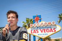 "Jeopardy!" sensation James Holzhauer speaks after being presented with a key to the Las Vegas ...