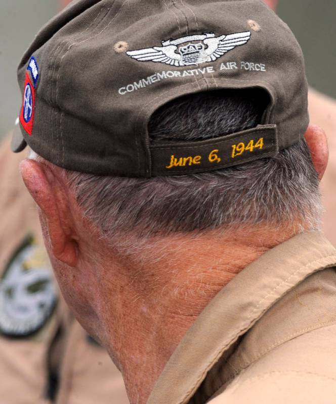This April 9, 2019, photo, shows the hat of a crew member of the World War II troop carrier Tha ...