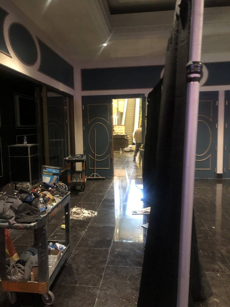 The entrance of the under-construction Haus of Gaga at Park Theater at Park MGM on May 19, 2019 ...