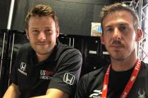 Las Vegan Matt Jaskol, right, will serve as spotter for veteran driver Marco Andretti, left, du ...