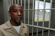 In this May 9, 2019 photo, Devon Laird poses for a photo in the Washington Correctional Center ...