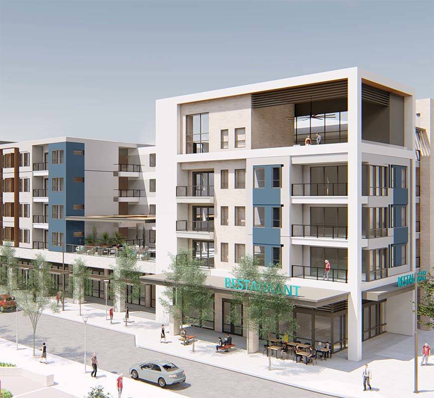 Rendering of Auric Symphony Park to be built in Symphony Park in downtown Las Vegas (Southern ...
