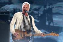 FILE - This Jan. 28, 2018 file photo shows Sting performing at the 60th annual Grammy Awards in ...