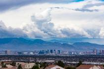 A view from Henderson of the Strip with cloud cover, Wednesday, May 22, 2019. There are chances ...