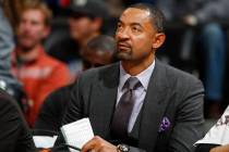 In this Nov. 30, 2016, file photo, Miami Heat assistant coach Juwan Howard watches during the s ...