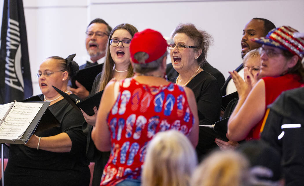 The Star-Spangled Singers perform for the crowd during a Memorial Day ceremony at the Southern ...