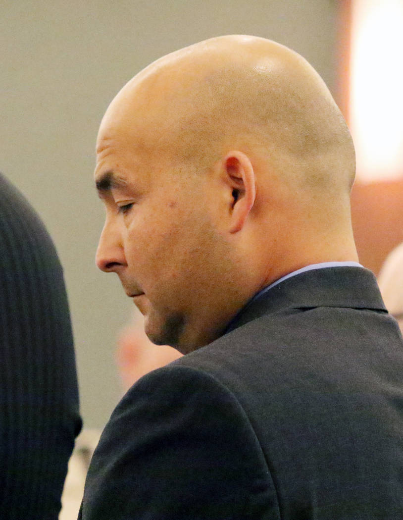 Mark Branco appears before Judge Valerie Adair at Regional Justice Center Tuesday, April 12, 20 ...