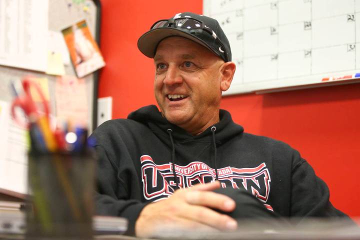 UNLV baseball coach Stan Stolte at the team's clubhouse at UNLV in Las Vegas on Wednesday, Marc ...