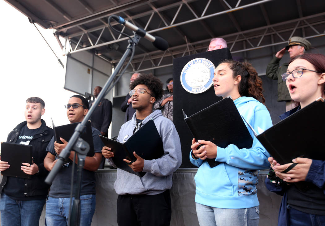 The Leavitt Middle School Choir performs at the Southern Nevada Law Enforcement Officers memori ...