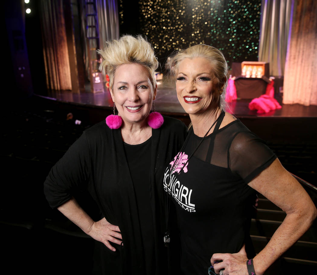 Co-creators Mistinguett, left, and Stacy Law-Blind during a preview of Showgirl Bootcamp at Sax ...