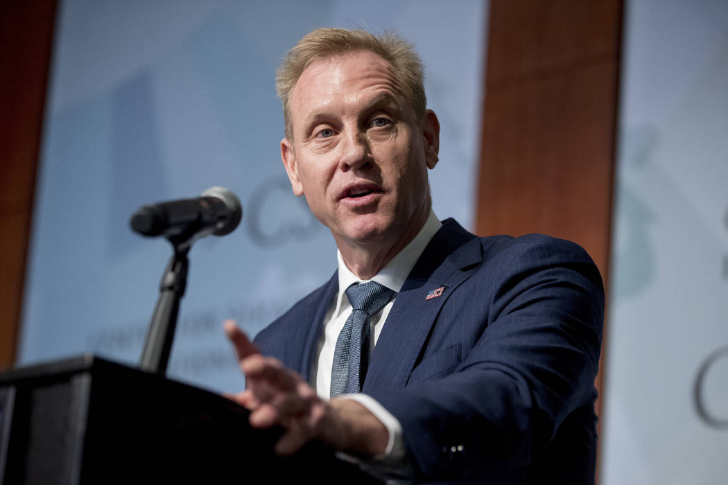In a March 20, 2019, file photo, Acting Defense Secretary Patrick Shanahan speaks at the Center ...