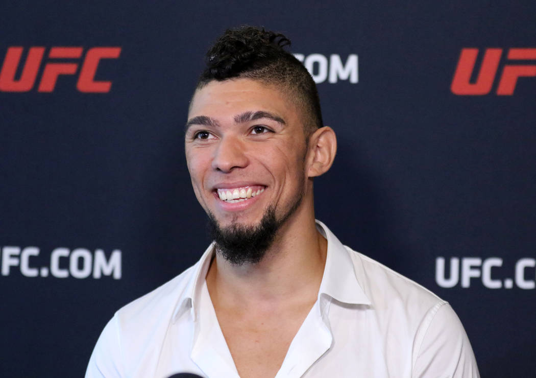 UFC light heavyweight Johnny Walker answers questions at a media event at the UFC Performance I ...