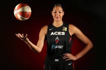 Las Vegas Aces' Liz Cambage at the Mandalay Bay Events Center in Las Vegas, Thursday, May 23, 2 ...