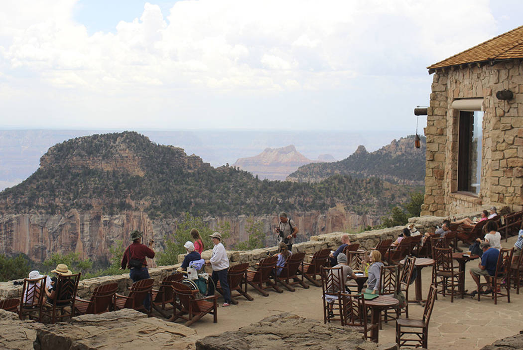 Visitors relax at the Grand Canyon Lodge on the North Rim. (Las Vegas Review-Journal)