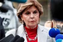 American lawyer Gloria Allred gives a press conference, in Paris, Tuesday, May 28, 2019. The la ...