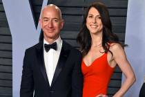 In a March 4, 2018, file photo, Jeff Bezos and wife MacKenzie Bezos arrive at the Vanity Fair O ...