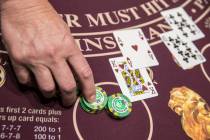 Blackjack is dealt at the MGM Grand hotel-casino on Thursday, April 19, 2018, in Las Vegas. Ben ...