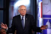 Democratic presidential candidate Sen. Bernie Sanders, I-Vt., speaks April 15, 2019, during a F ...