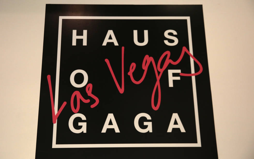Haus of Gaga store sign is displayed during a media preview on Wednesday, May 29, 2019, in Las ...