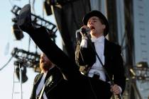 Pelle Almqvist of The Hives performs during the band's set on the first weekend of the 2012 Coa ...
