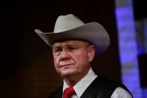 Roy Moore speaks at a rally Sept. 25, 2017, in Fairhope, Ala. President Donald Trump is warning ...