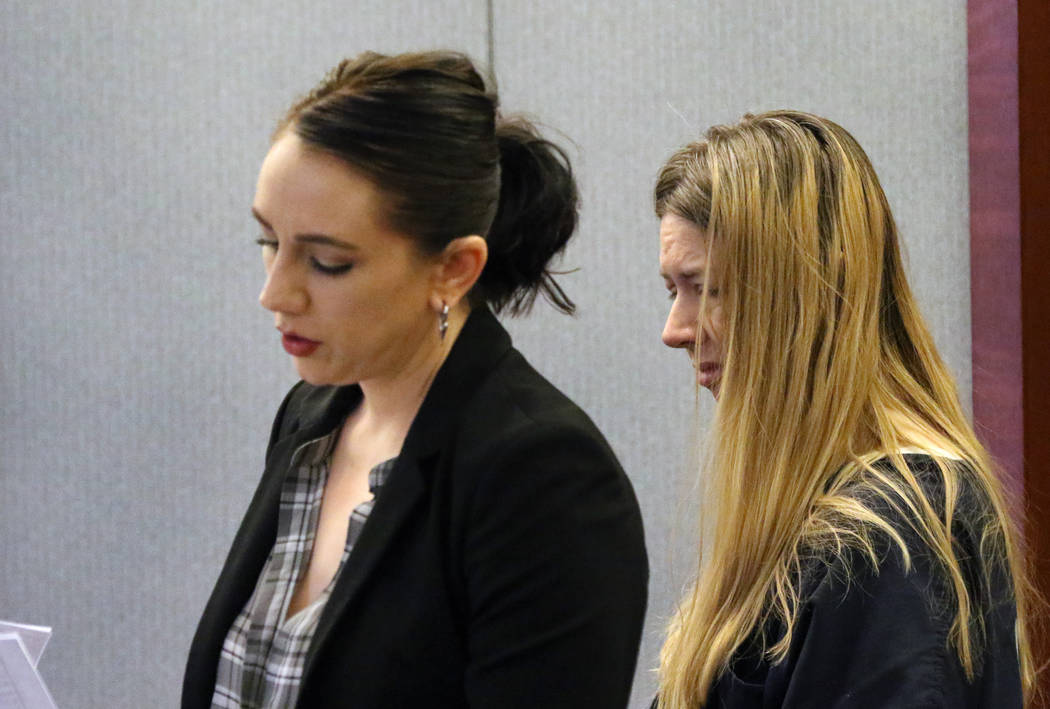 Linette Boedicker, right, accused of drowning her 2-year-old daughter in bathtub, listens as he ...