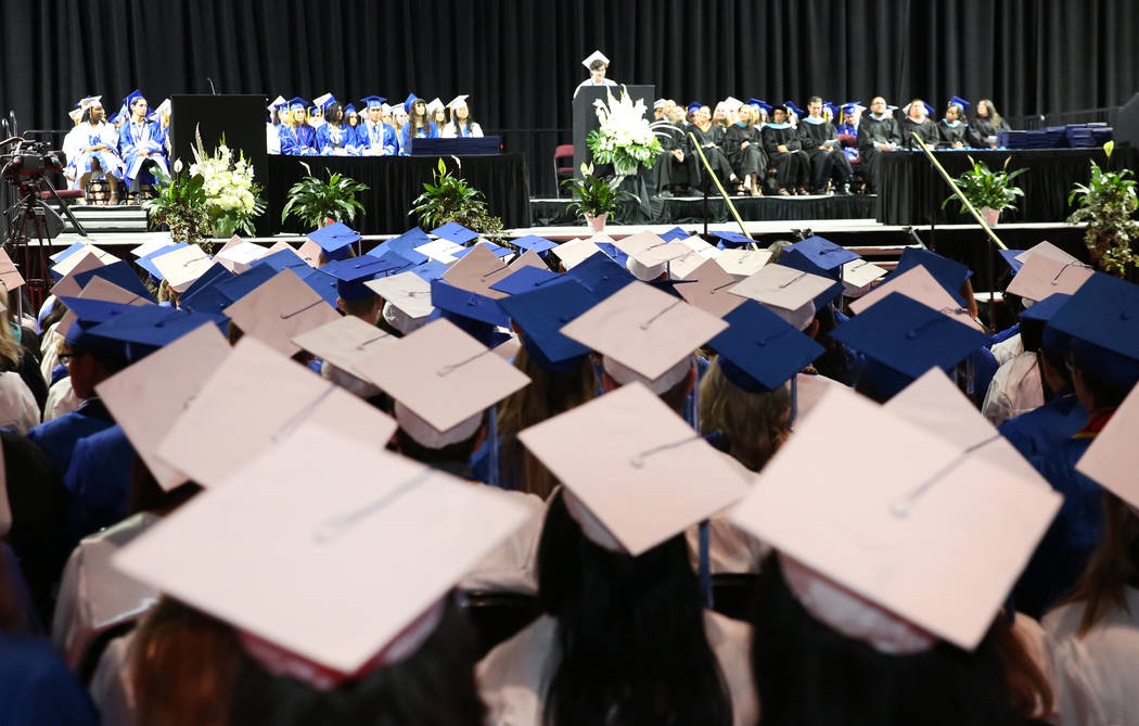 College of Southern Nevada High School students attend their graduation ceremony at the Orleans ...