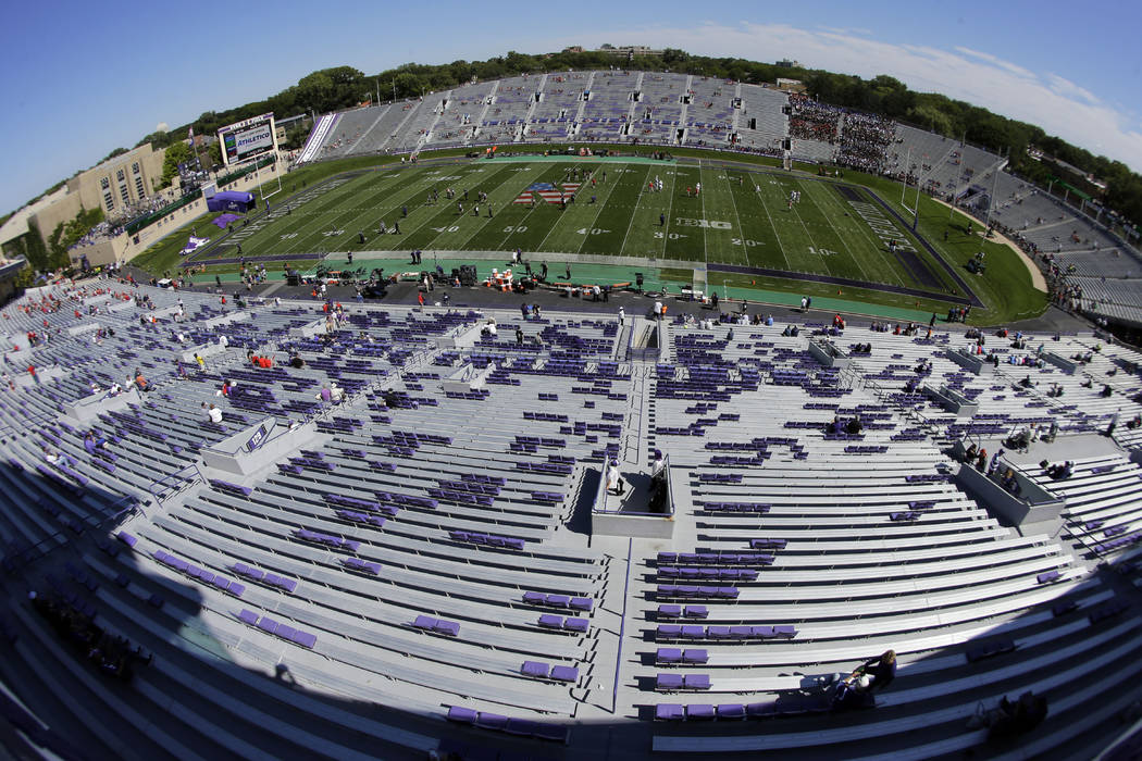 A general view of Northwestern Football Stadium is seen prior to an NCAA college football game ...