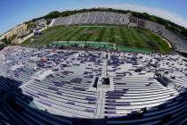 A general view of Northwestern Football Stadium is seen prior to an NCAA college football game ...