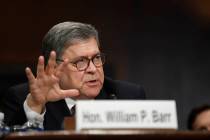 Attorney General William Barr testifies before the Senate Judiciary Committee on Capitol Hill i ...