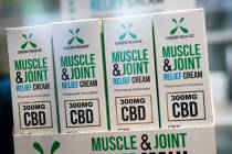 Muscle Joint & Relief Cream is displayed at the Cannabis World Congress & Business Expo ...