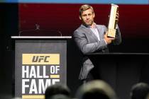 Urijah Faber is inducted to the 2017 UFC Hall Of Fame during a ceremony at the Park Theater ins ...