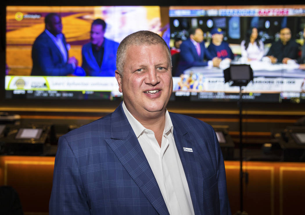 Derek Stevens, co-owner of D Las Vegas and Golden Gate, at the new sportsbook at Golden Gate on ...