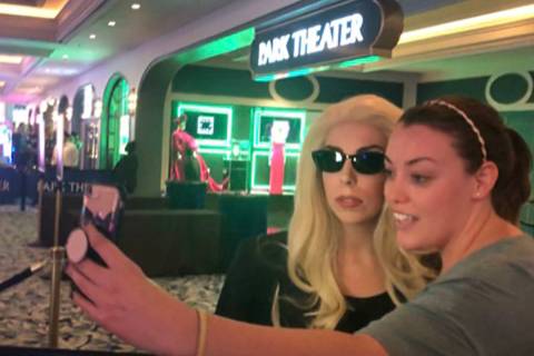 "Legends in Concert" performer Tierney Allen is shown with Lady Gaga fans at Park Theater at Pa ...