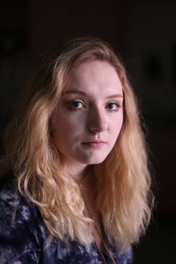 Paisley McKay, 18, at Pershing County High School in Lovelock, Nev., Monday, April 8, 2019. McK ...