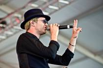 American singer songwriter producer Mayer Hawthorne performs at The Governors Ball Music Festiv ...