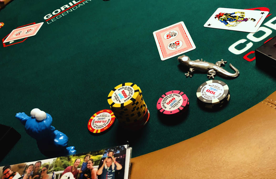 A joker card is mistakenly dealt during the The Big 50, a $500 buy-in, no-limit WSOP Hold'em to ...
