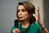 FILE - In this May 24, 2019, file photo, Speaker of the House Nancy Pelosi, D-Calif., speaks du ...