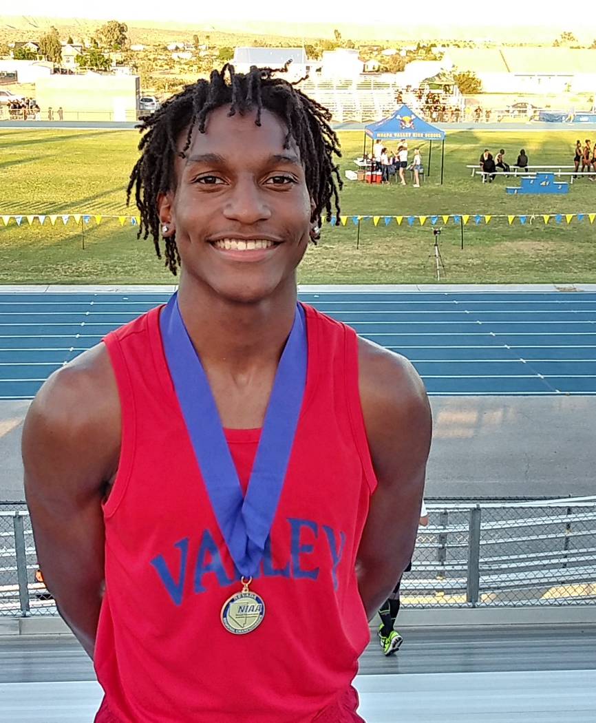 Valley's Christian Franklin is a member of the Nevada Preps all-state boys track team.