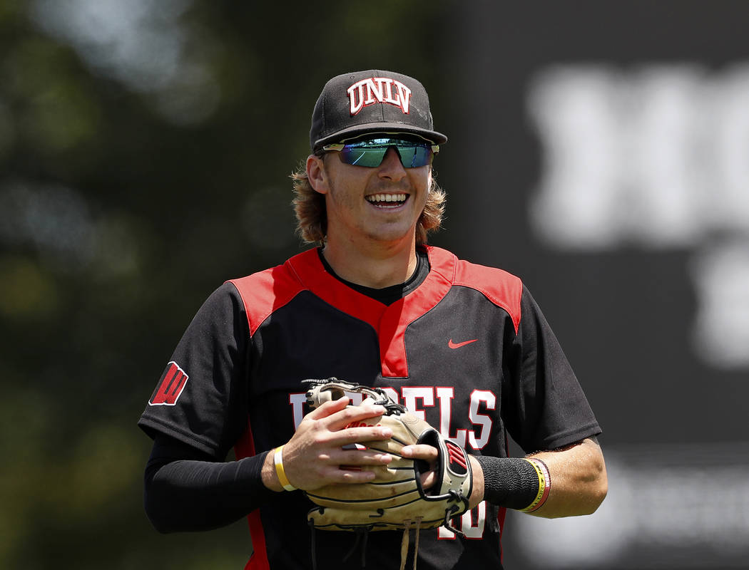 FILE - In this Sunday, May 5, 2019, file photo, UNLV's Bryson Stott (10) smiles prior to an NCA ...