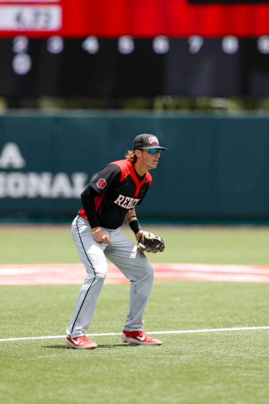 UNLV's Bryson Stott (10) in position during an UNLV at University of Houston NCAA college baseb ...