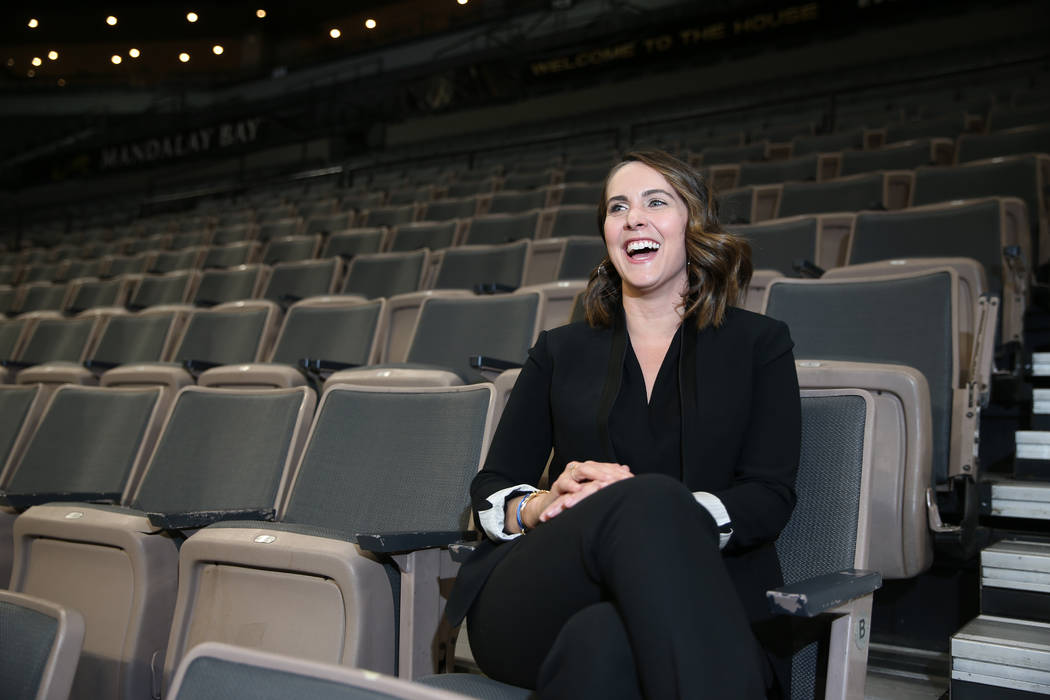 Christine Monjer, assistant general manager for the Las Vegas Aces, at the Mandalay Bay Events ...